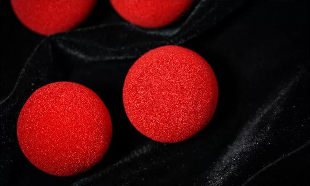 Set di palline di spugna magiche da 10 pezzi, palline di spugna rosse da 4,5 cm/1,77 pollici Softball Close-up Magic Street Classic Comedy Trick Balls Palle di spugna rosse